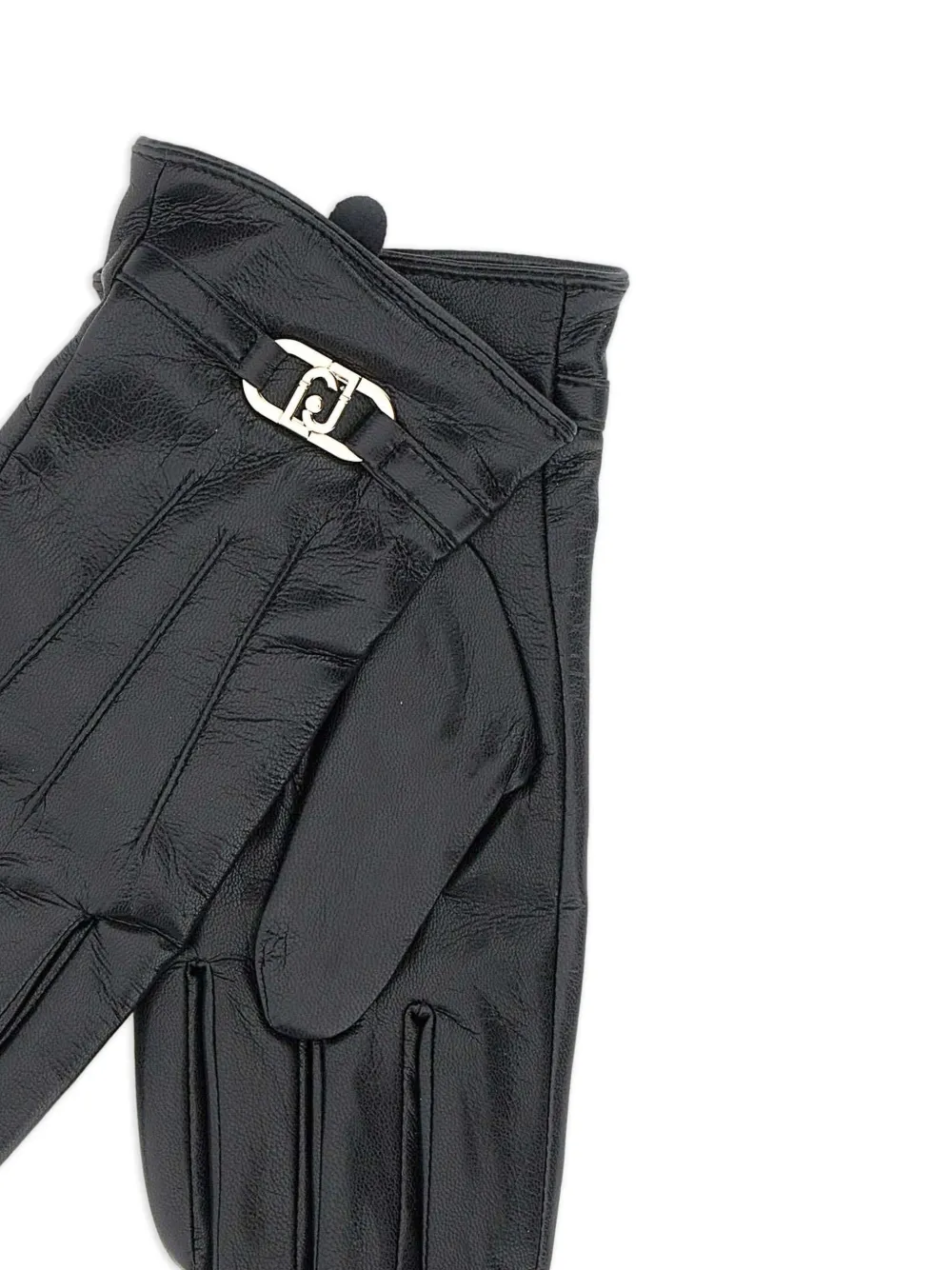 LIU JO Handschoenen van imitatieleer met logogesp Zwart