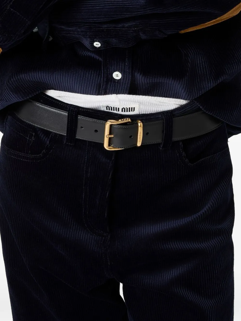 Miu Broek met zak Blauw