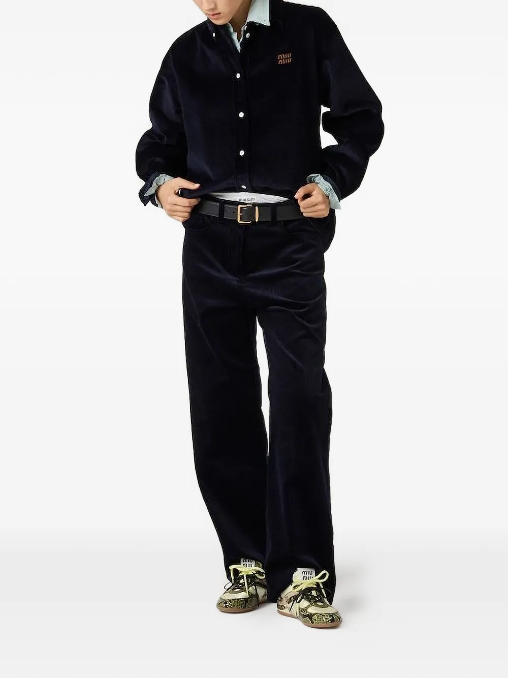 Miu Broek met zak Blauw
