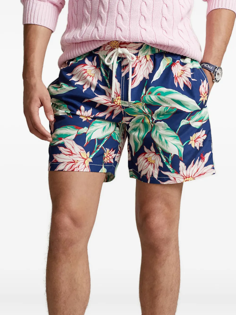 Ralph Lauren Collection Zwembroek met bloemenprint Blauw