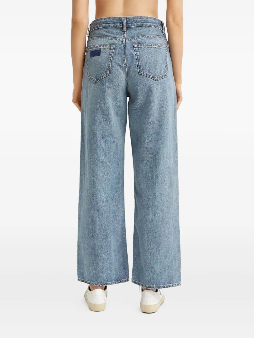 GANNI Jeans met logopatch Blauw