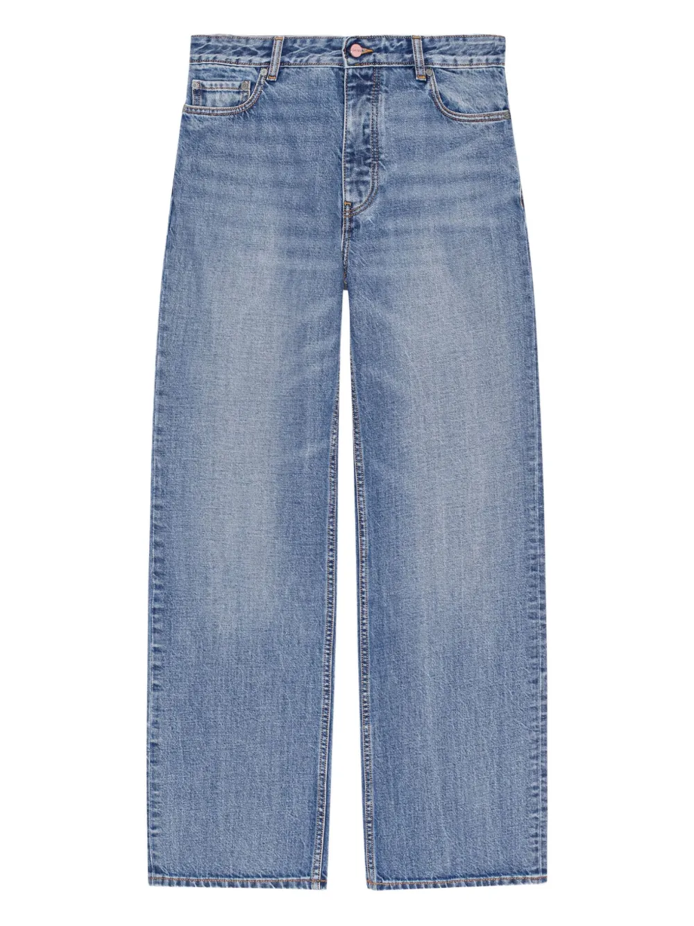 GANNI logo-patch jeans - Blu
