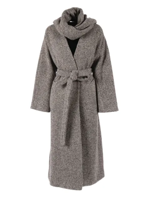 Weekend Max Mara Zenica herringbone fringed coat