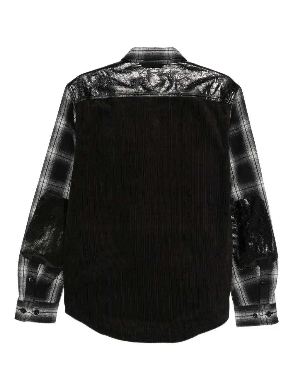 Junya Watanabe MAN plaid panelled shirt - Zwart