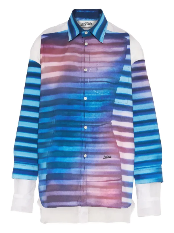 Jean Paul Gaultier Petit-grand Air Printed Shirt in Blue