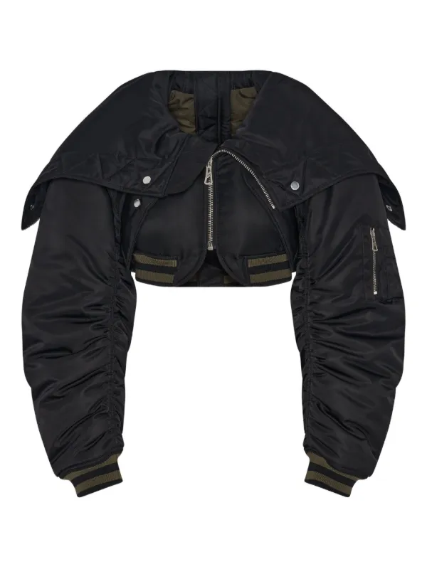 Jean Paul Gaultier Zip-fastening Cropped Jacket in Black