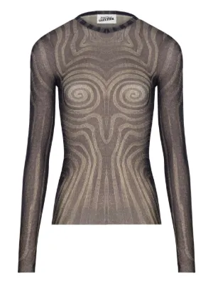 Jean Paul Gaultier Patchwork long-sleeves Top | Red | FARFETCH IN