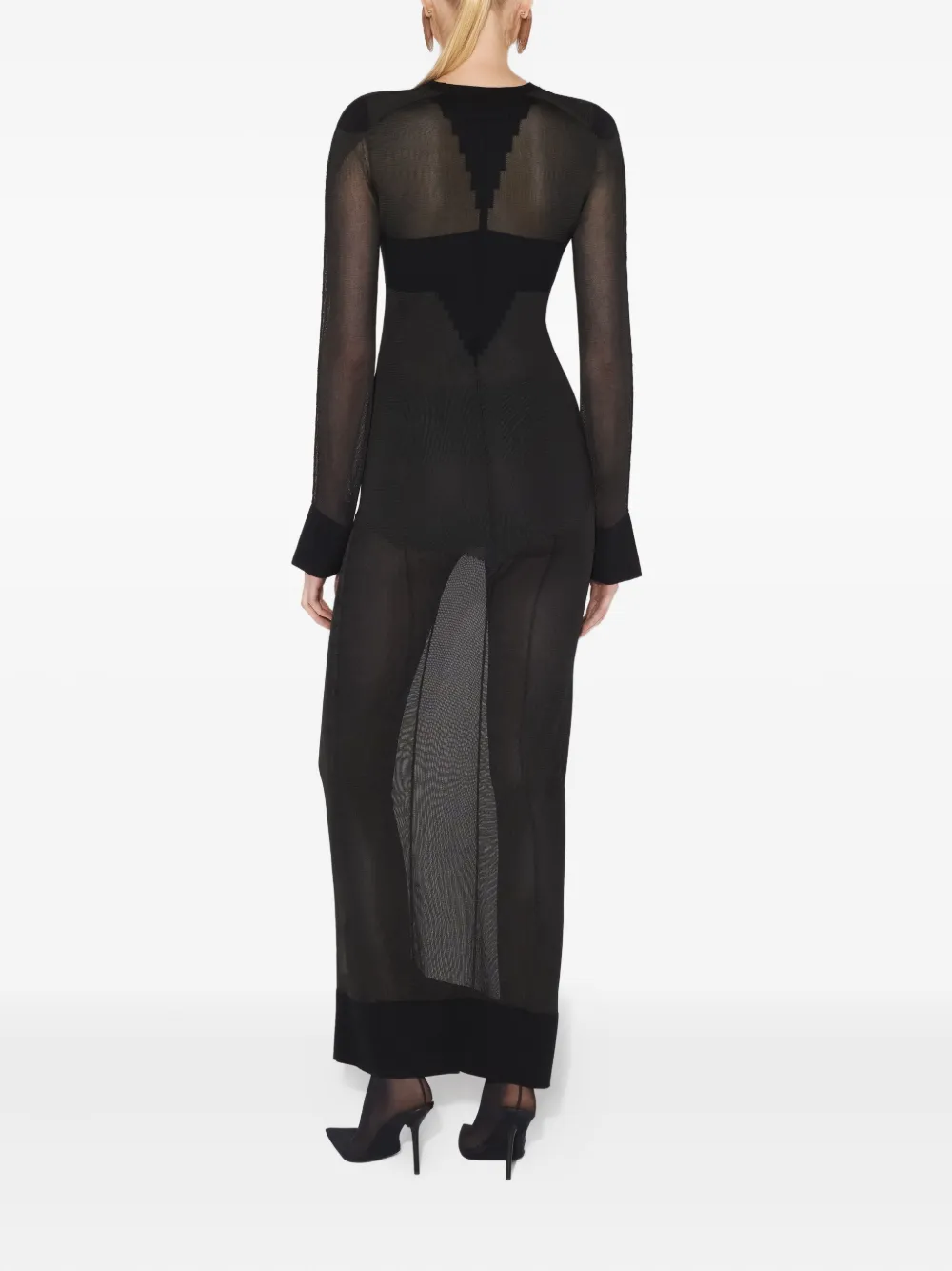 Jean Paul Gaultier Long-sleeves Knitted Maxi Dress In Animal Print