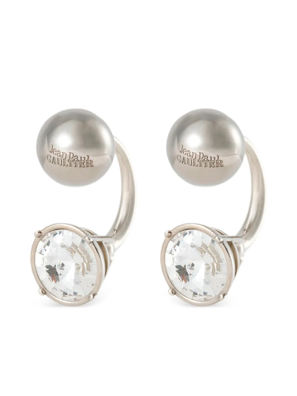  Jean Paul Gaultier Crystal-embellished Earrings - Silver 