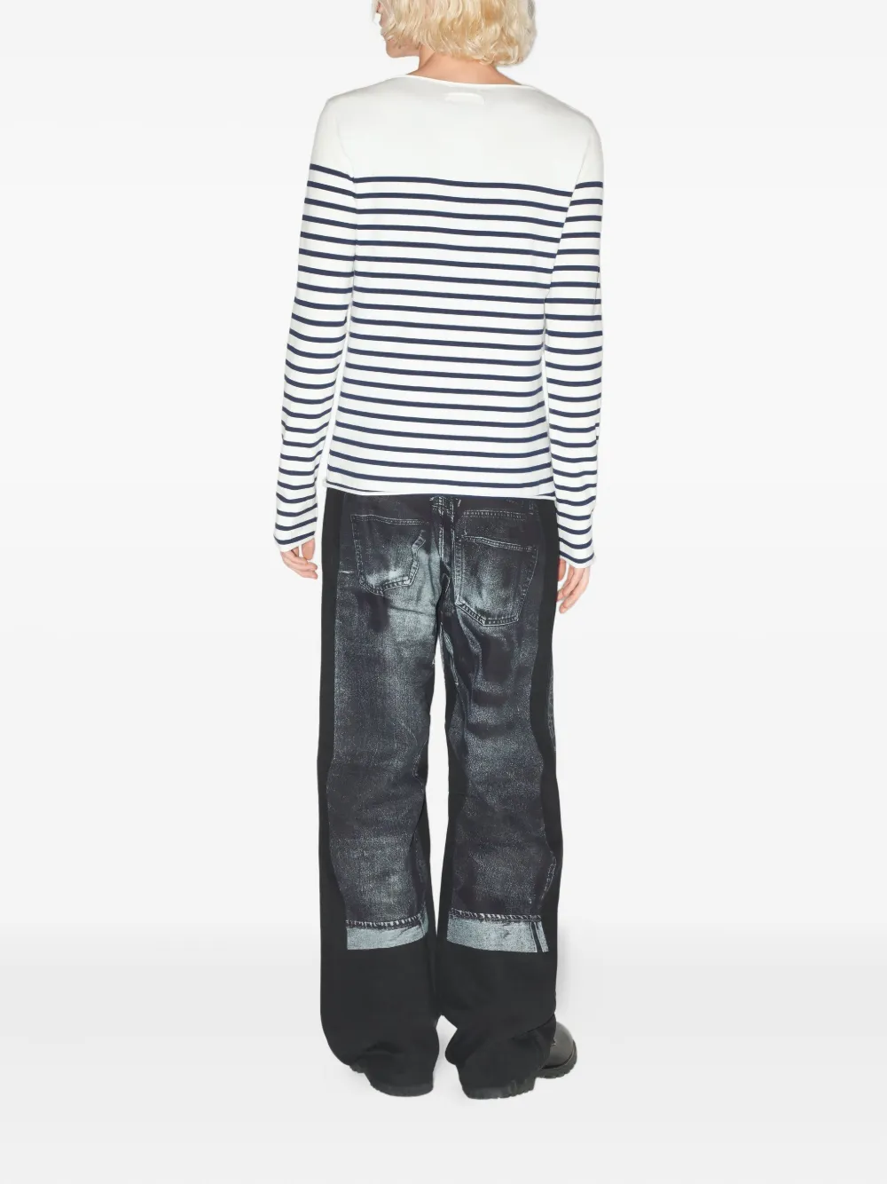 Jean Paul Gaultier Gestreept T-shirt met hartdetail Wit