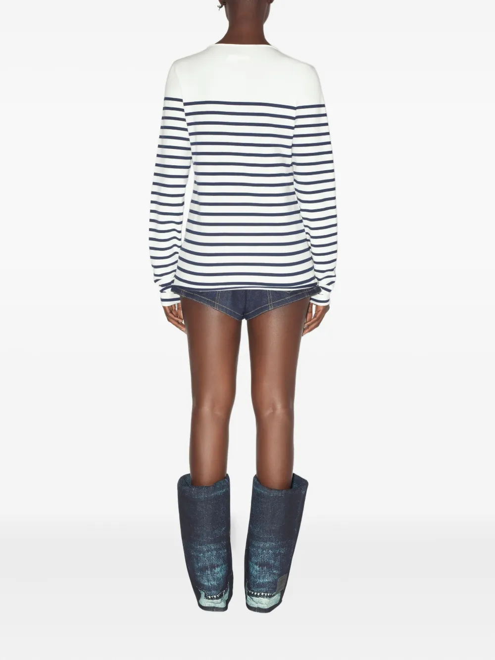 Jean Paul Gaultier Gestreept T-shirt met hartdetail Wit