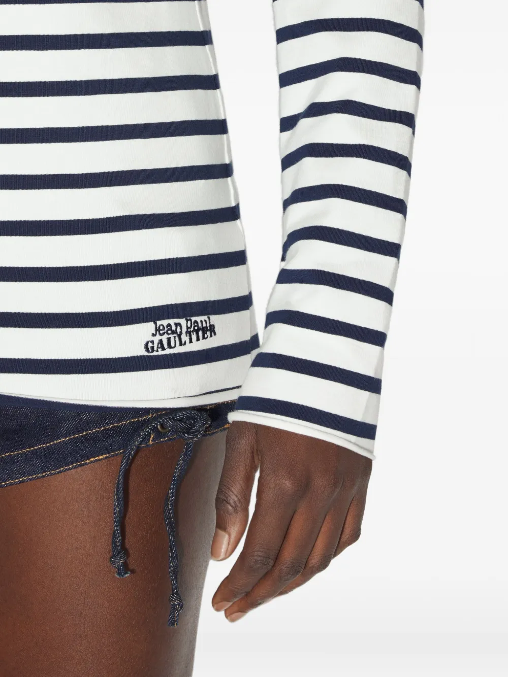 Jean Paul Gaultier Gestreept T-shirt met hartdetail Wit