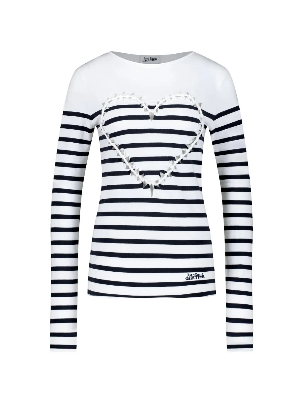 Jean Paul Gaultier Gestreept T-shirt met hartdetail Wit