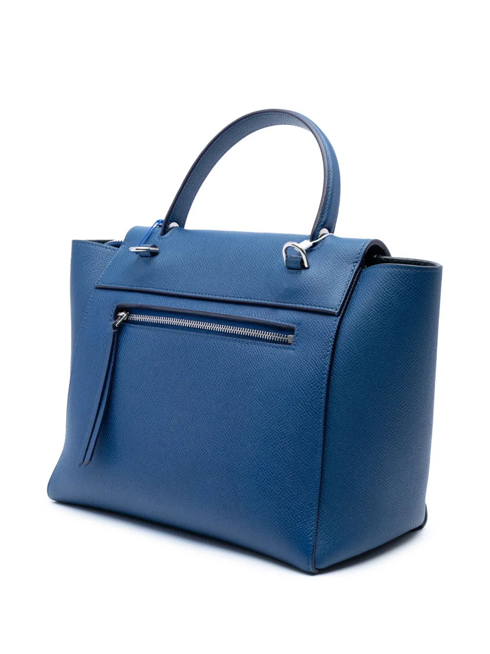 Pre-owned Celine 2017 Micro Grained Calfskin Belt Bag Satchel In Blue