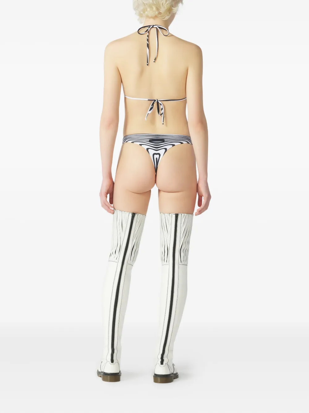 Jean Paul Gaultier Striped Morphing Bikini Top In Blue