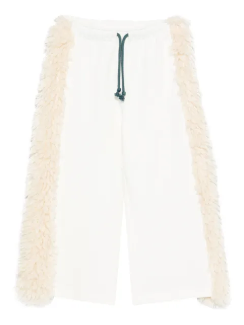 Andorine faux-fur detail track pants