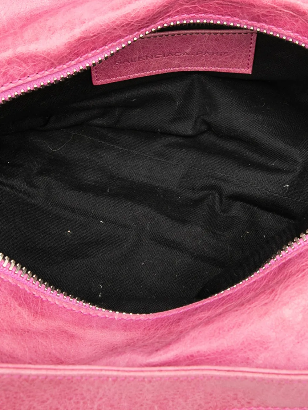Pre-owned Balenciaga 2005-2025 Lambskin And Satin Floral Print Motocross Giant 21 Brief Satchel In Pink