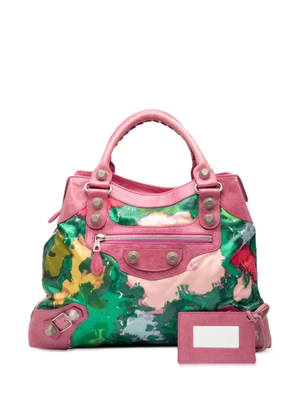 Balenciaga Pre-Owned 2005-2025 Lambskin And Satin Floral Print