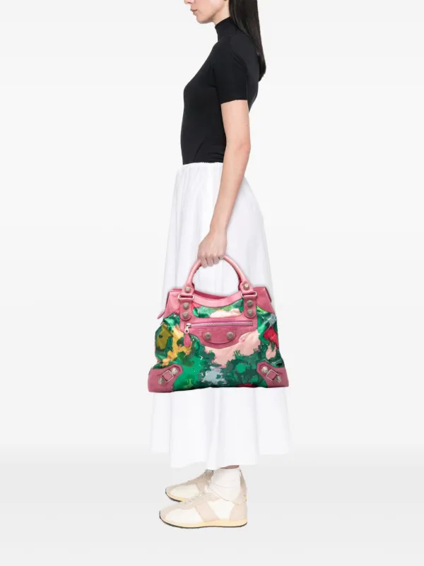 Balenciaga Pre-Owned 2005-2025 Lambskin And Satin Floral Print