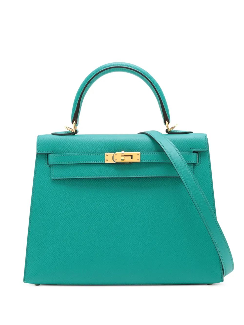 Pre-owned Hermes 2016 Epsom Kelly Ii Sellier 25 Satchel In Blue