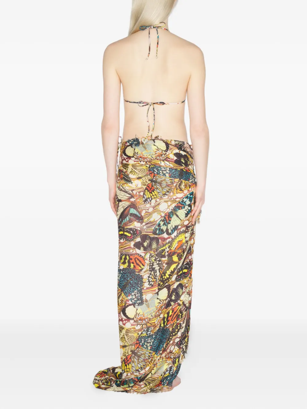 Jean Paul Gaultier Wikkelrok met print - Beige