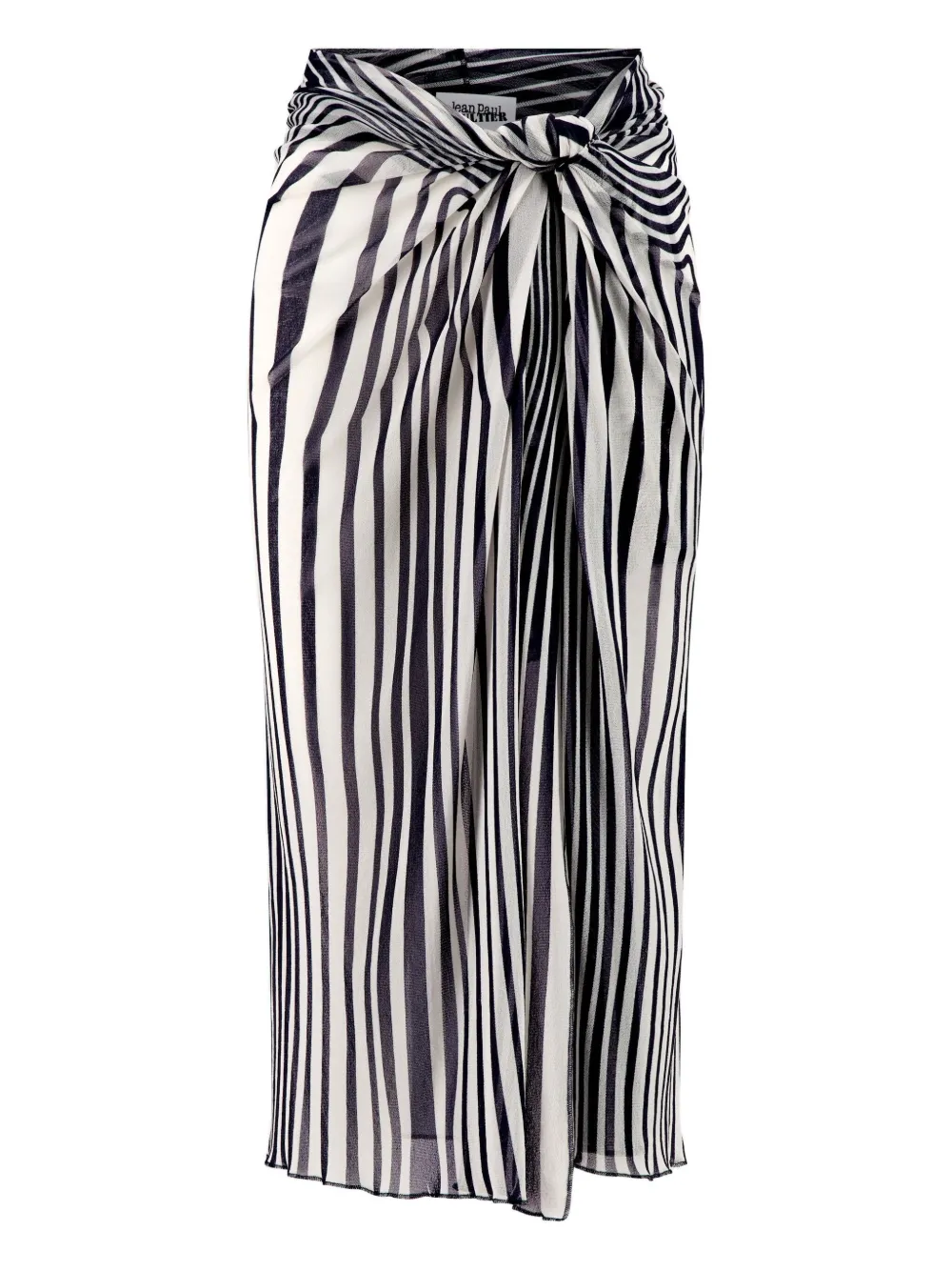 Jean Paul Gaultier Le Paréo Striped Morphing Body Skirt In White