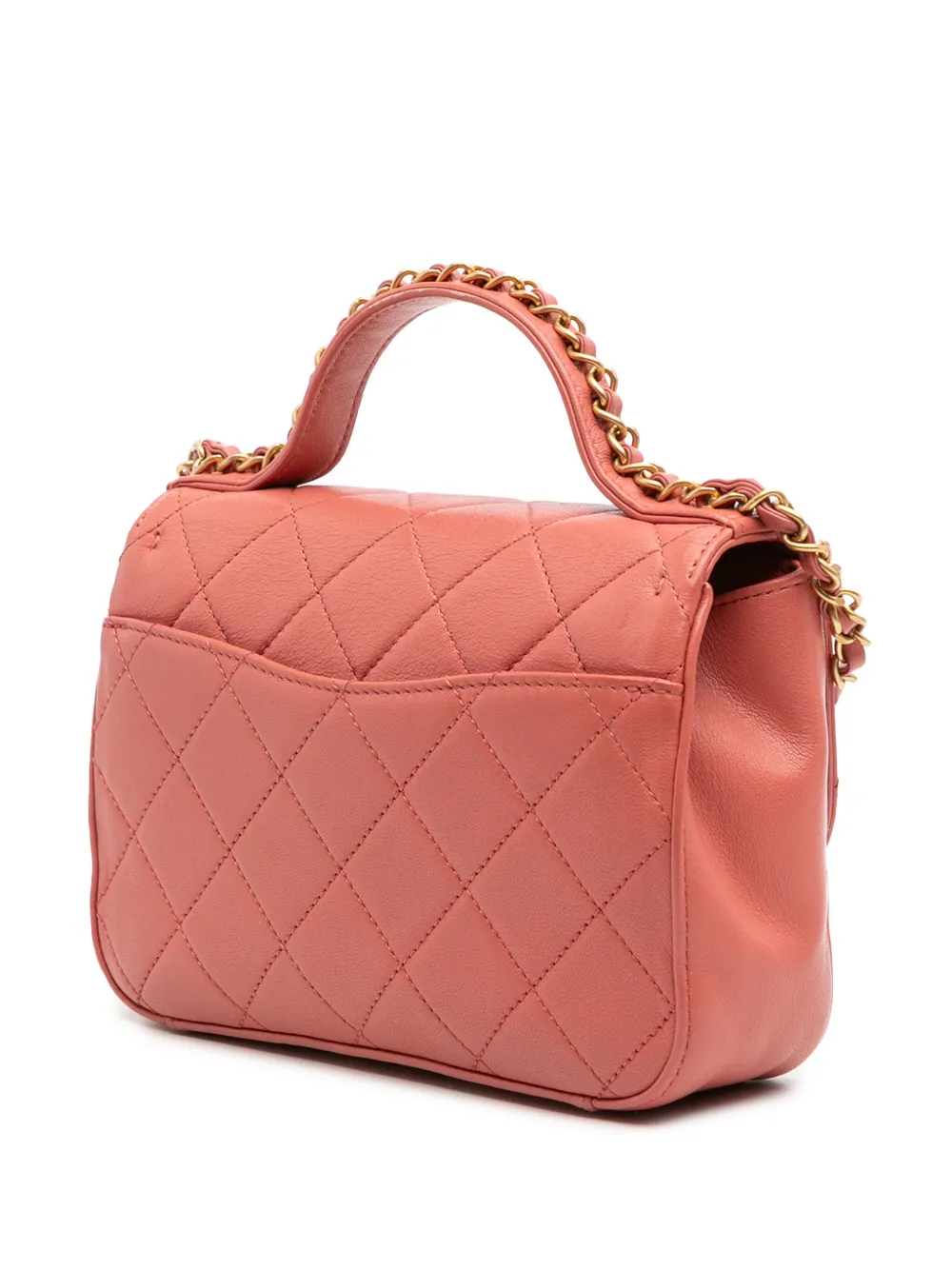  Chanel Pre-owned Borsa A Tracolla Infinity In Pelle Di Agnello Trapuntata Con Manico E Catena 2019 - Rosa 