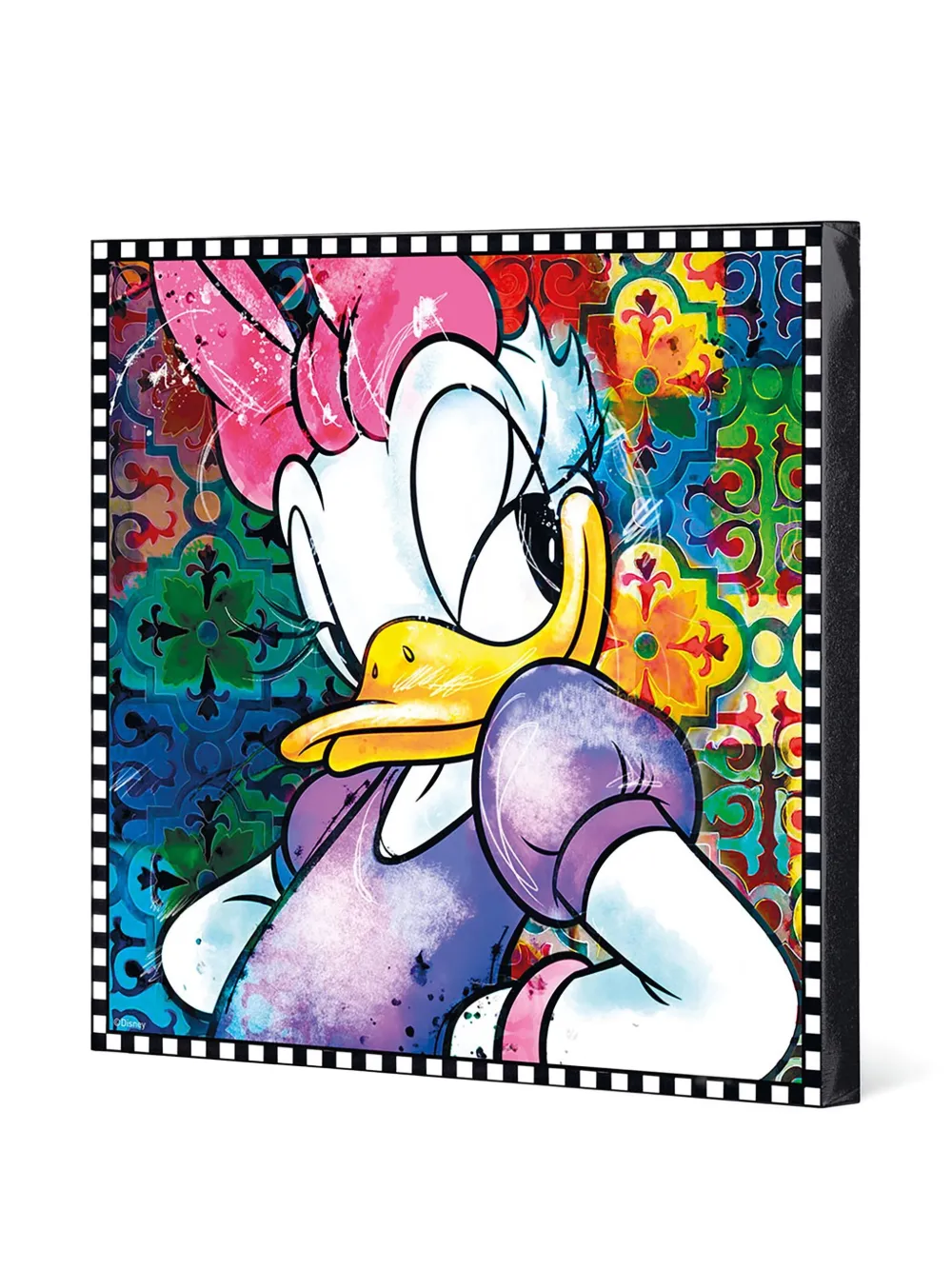 Egan Daisy Duck Forever & Ever Painting (50cm X 50cm) In White