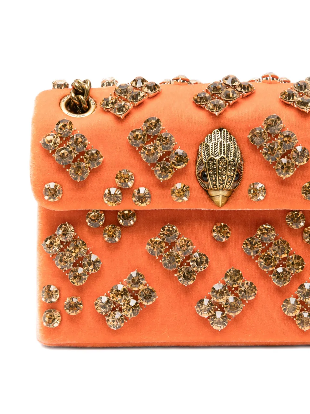 Kurt Geiger London Kensington fluwelen schoudertas Oranje