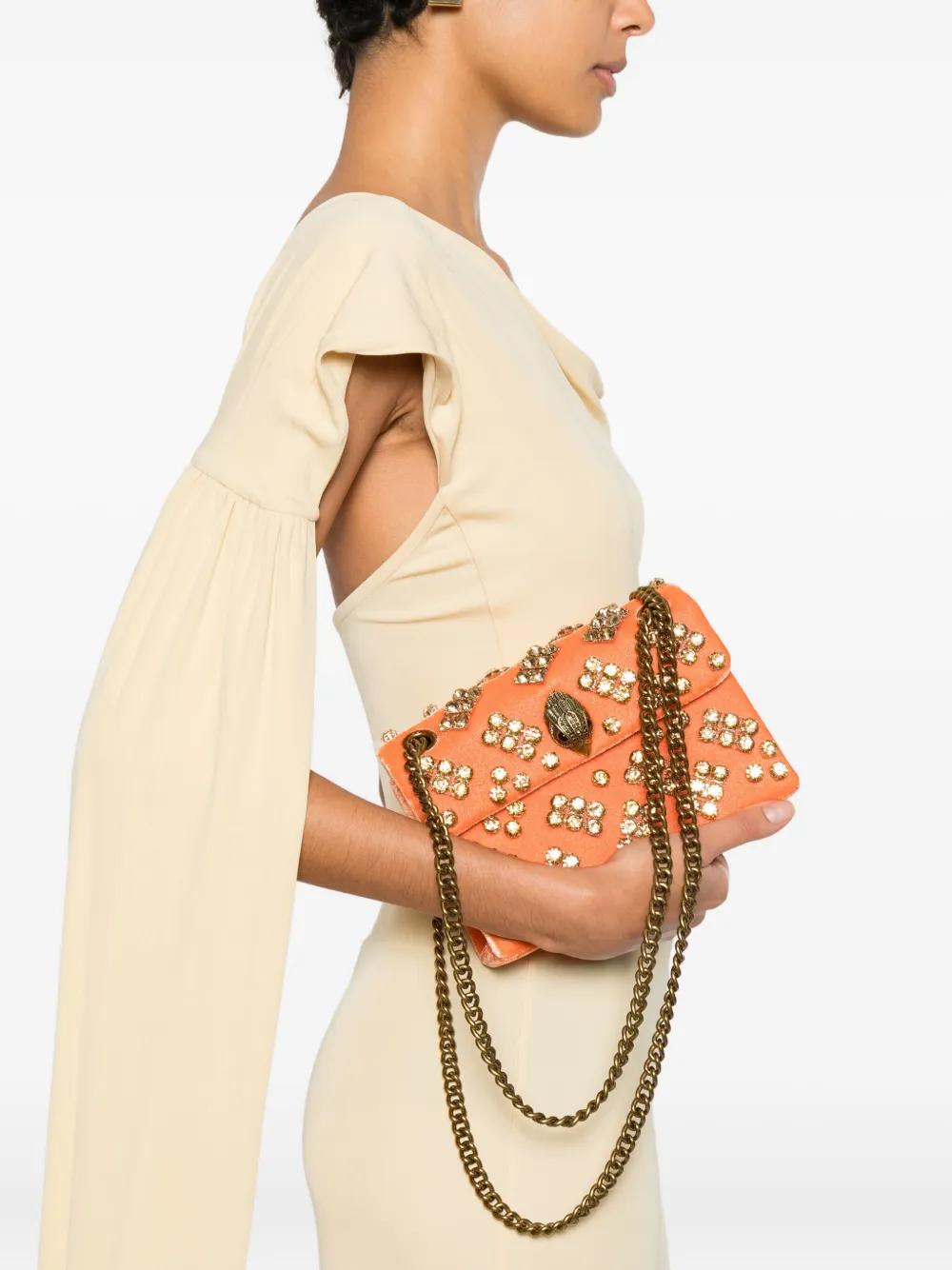 Kurt Geiger London Kensington velvet shoulder bag - Oranje