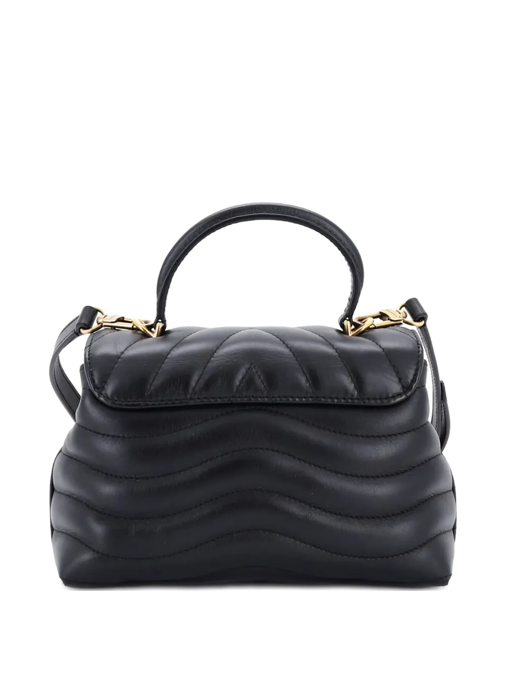 LOUIS VUITTON Pre-owned New Wave Hold Me Top Handle Bag Quilted Leather Satchel In Black