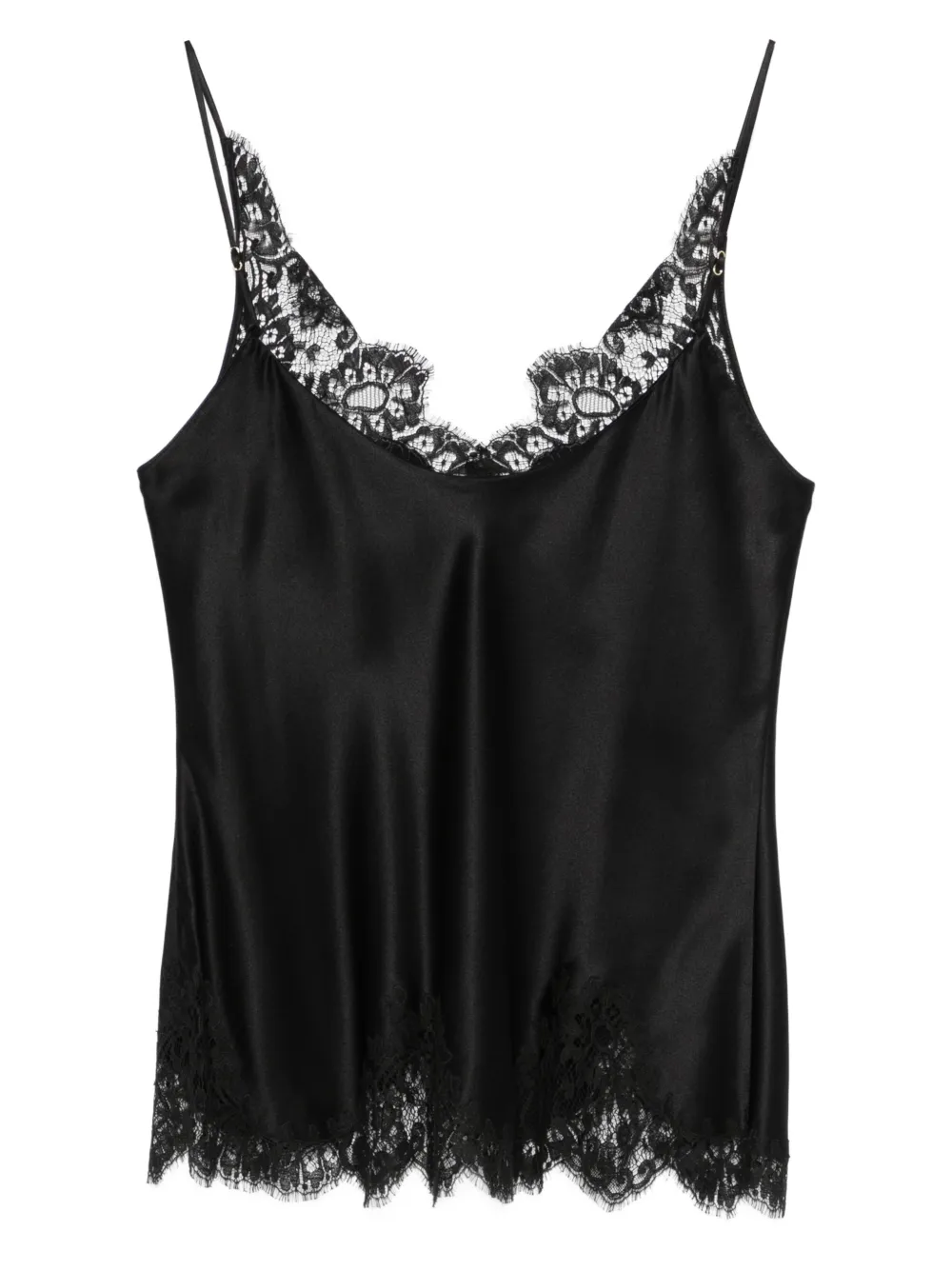 Carine Gilson V-neckline Lace Camisole In Black