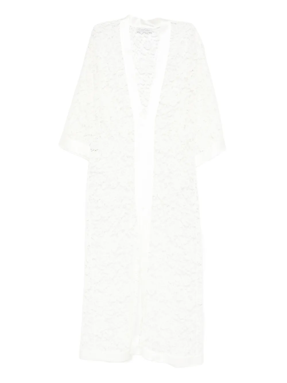 Carine Gilson Nachthemd aus Spitze mit V-Ausschnitt - Weiß