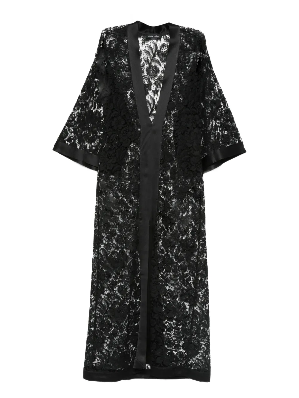 Carine Gilson Nachthemd aus Spitze mit V-Ausschnitt - Schwarz