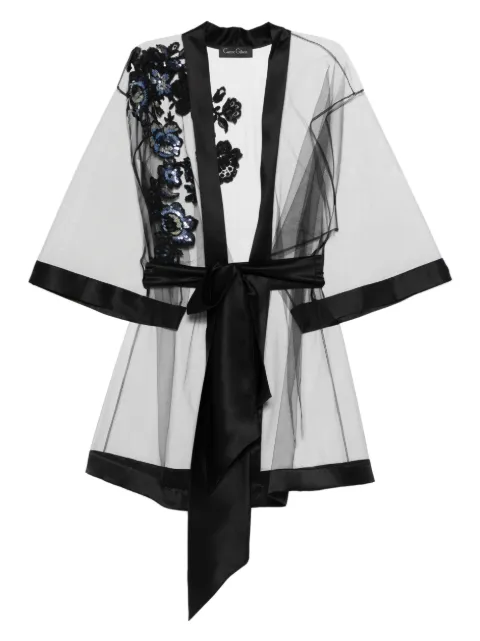 Carine Gilson embroidered short-sleeves robe