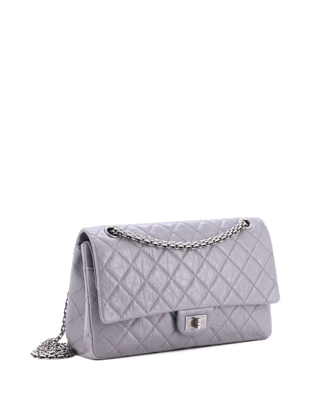 Pre-owned Chanel Reissue 2.55 Flap Bag Quilted Aged Calfskin 226 Shoulder Bag In Gray