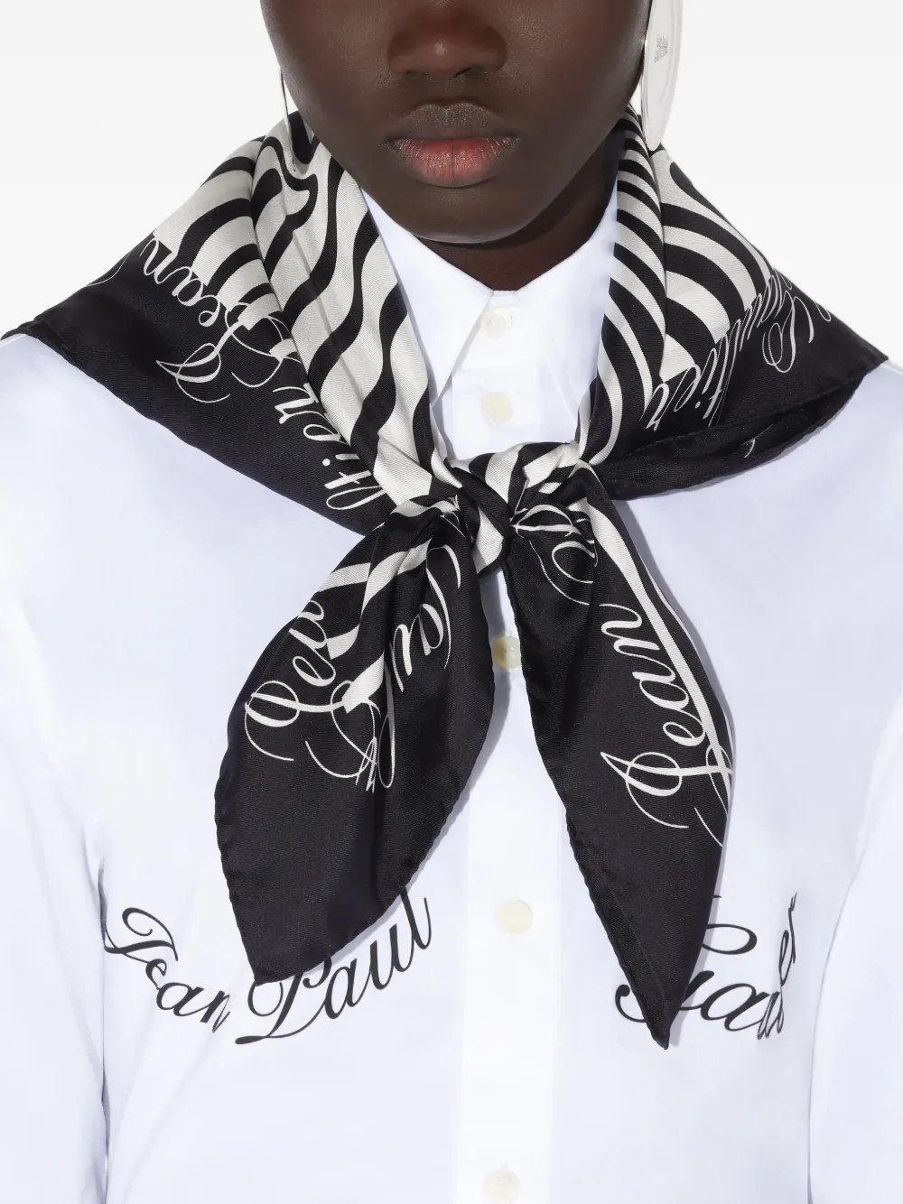 Jean Paul Gaultier printed silk scarf - Zwart