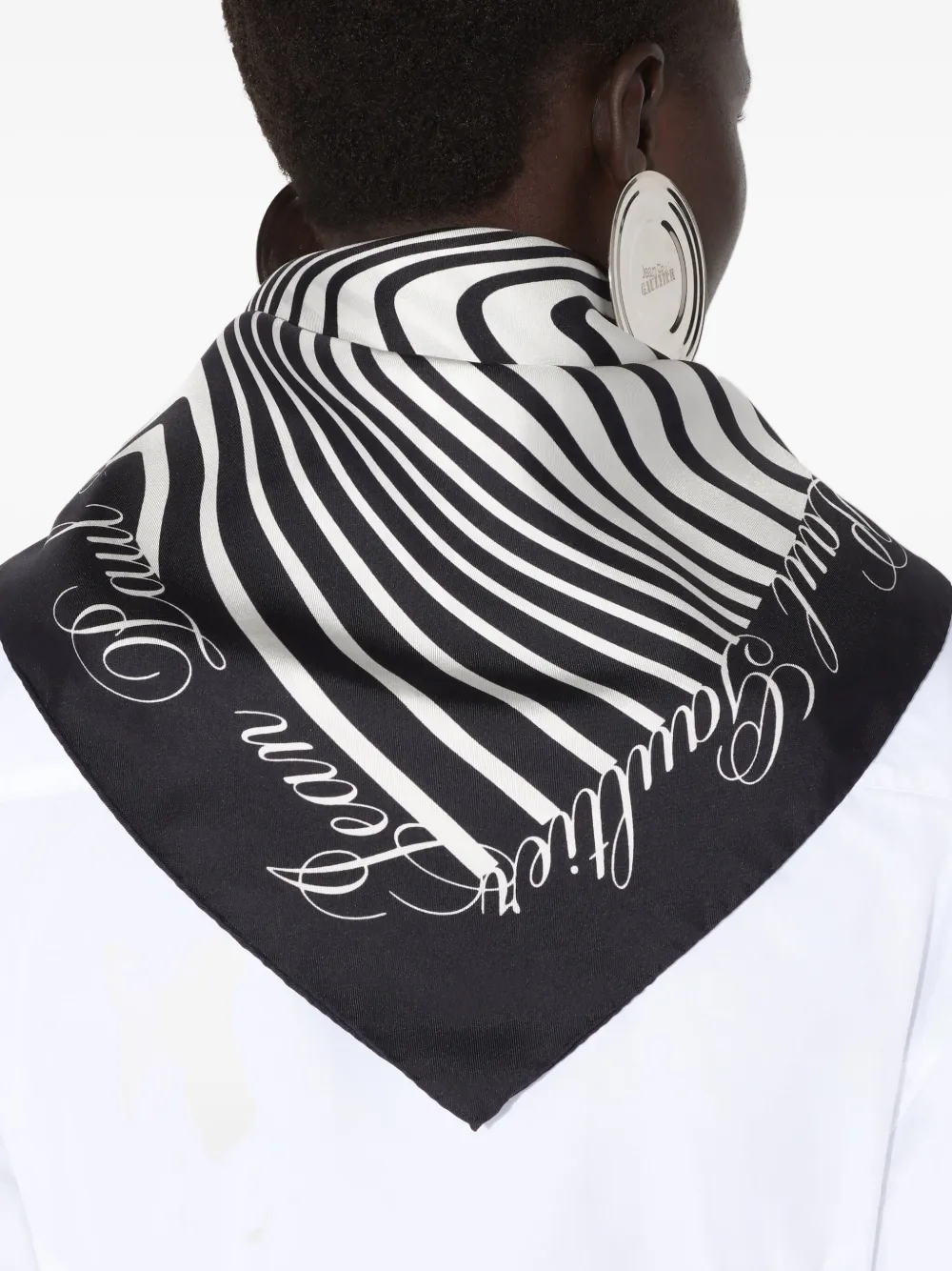 Jean Paul Gaultier Printed Silk Scarf In Multi
