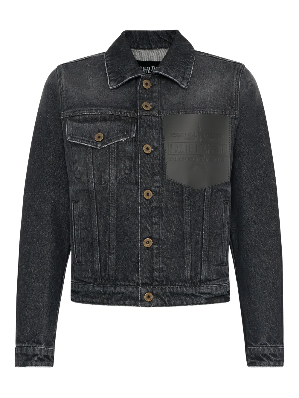 Jean Paul Gaultier Giacca denim Haute Jeanerie con tasche in pelle - Nero