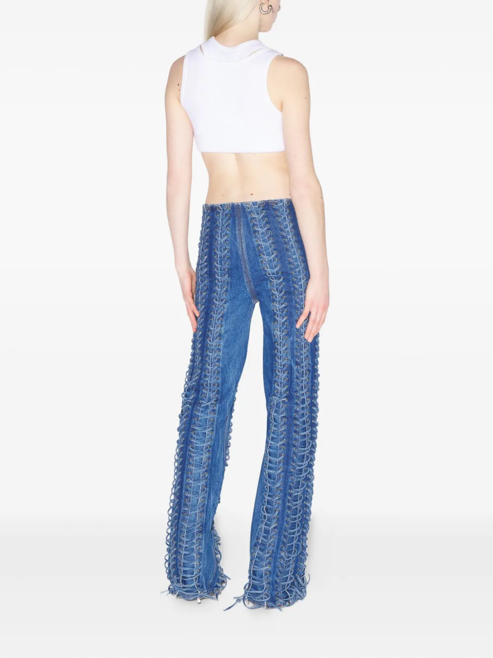 Jean Paul Gaultier The Lace-up Jeans In Blue