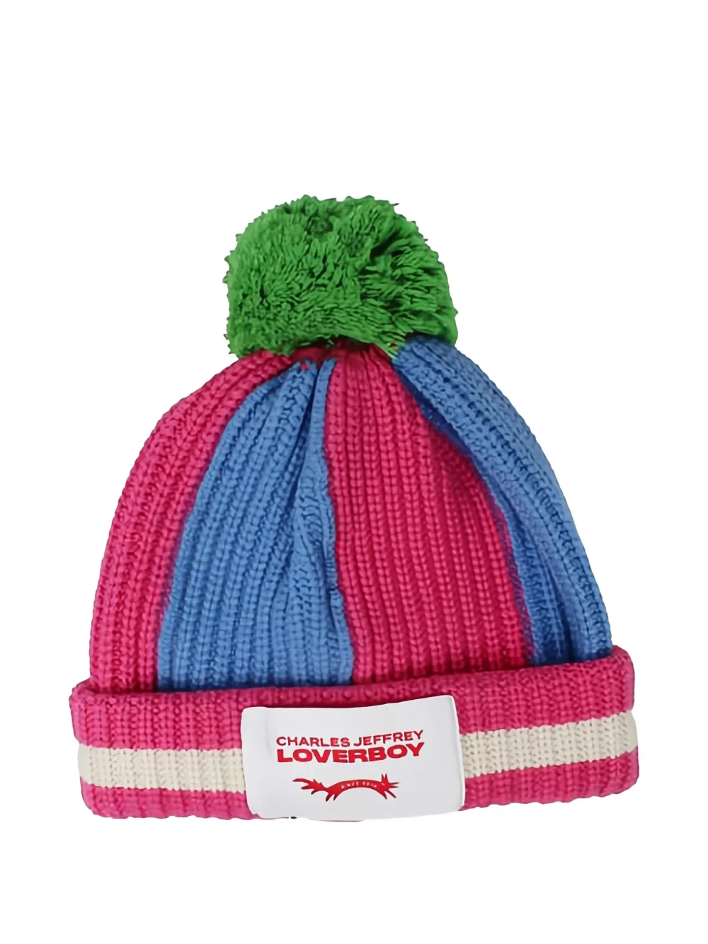 Charles Jeffrey Loverboy Striped Pompom Beanie In Multi