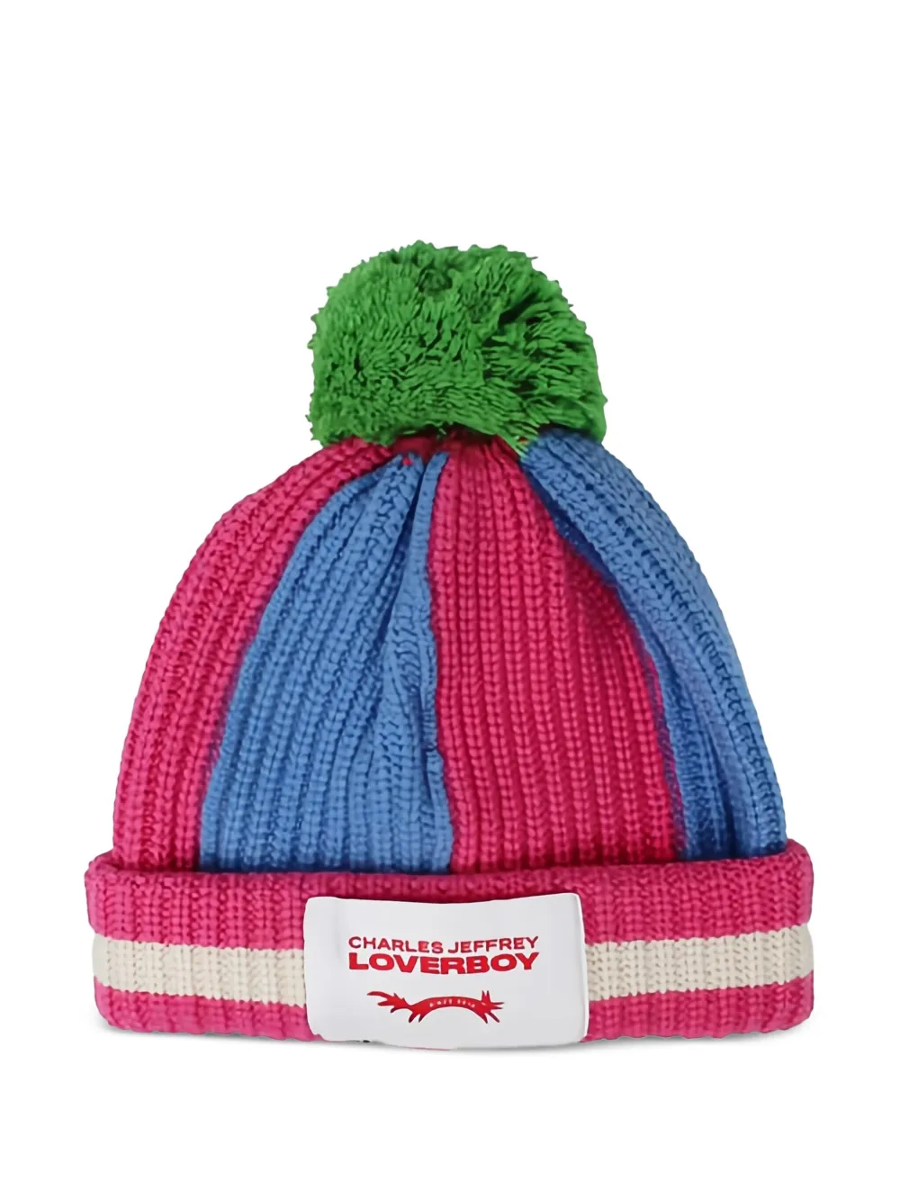 Charles Jeffrey Loverboy gorro de rayas con pompón | rosado | Image 1