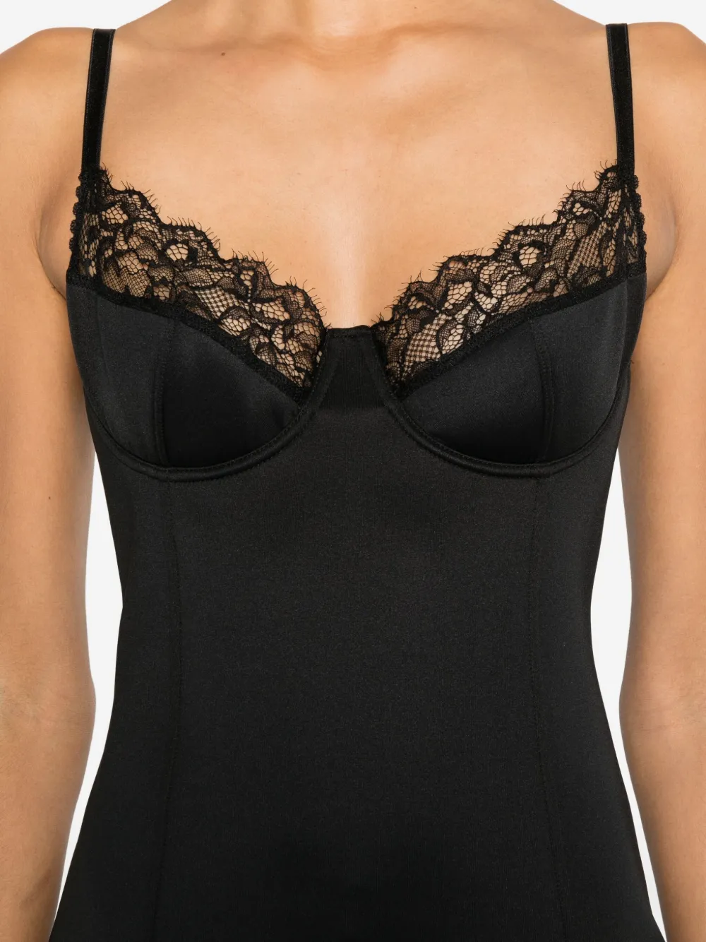 Blumarine Jurk met afwerking van kant Zwart