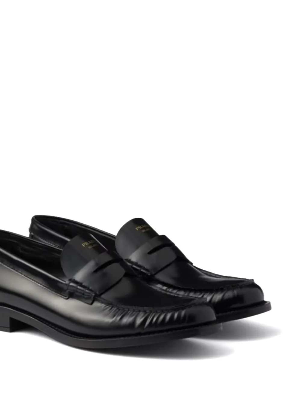 Prada penny-strap leather loafers - Zwart