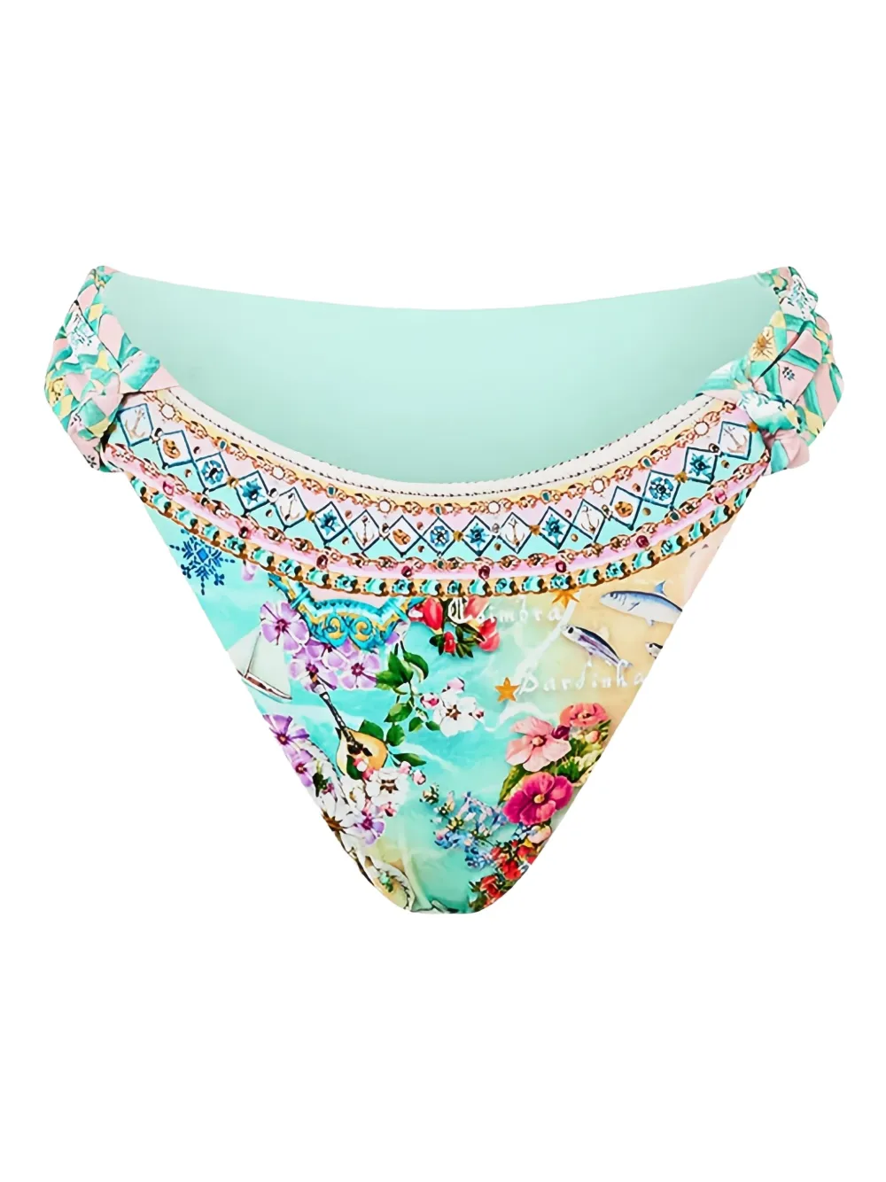 Camilla beach-pattern bikini bottoms | Blue | Image 1