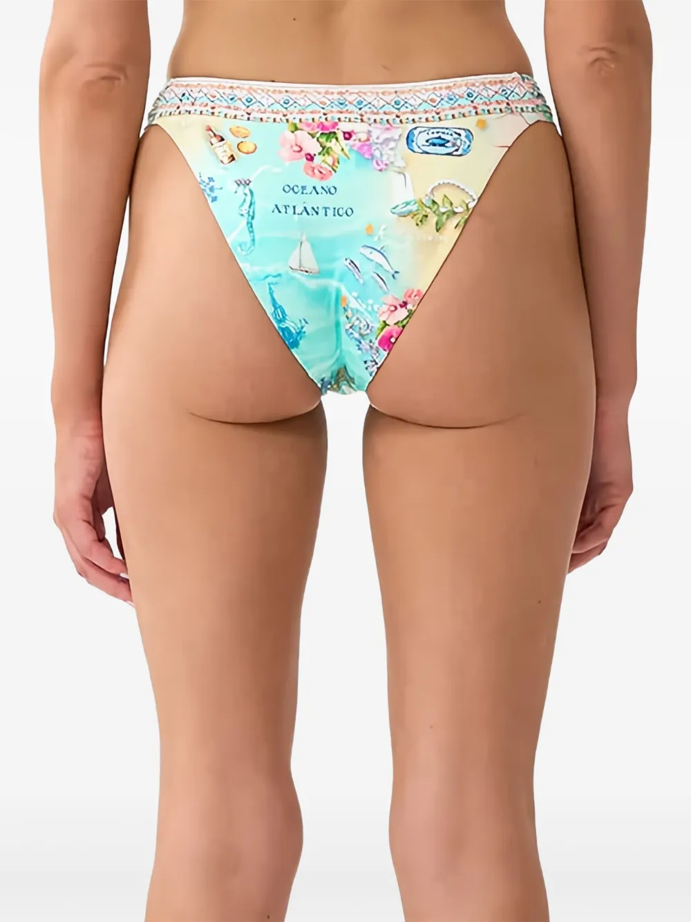 Camilla Bikinislip met strandpatroon Blauw