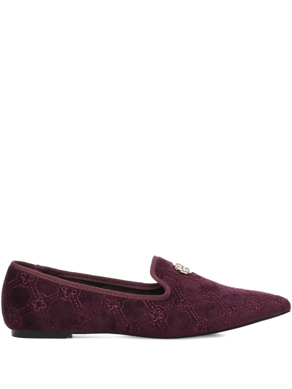 V73 Embellished Loafers In Burgundy