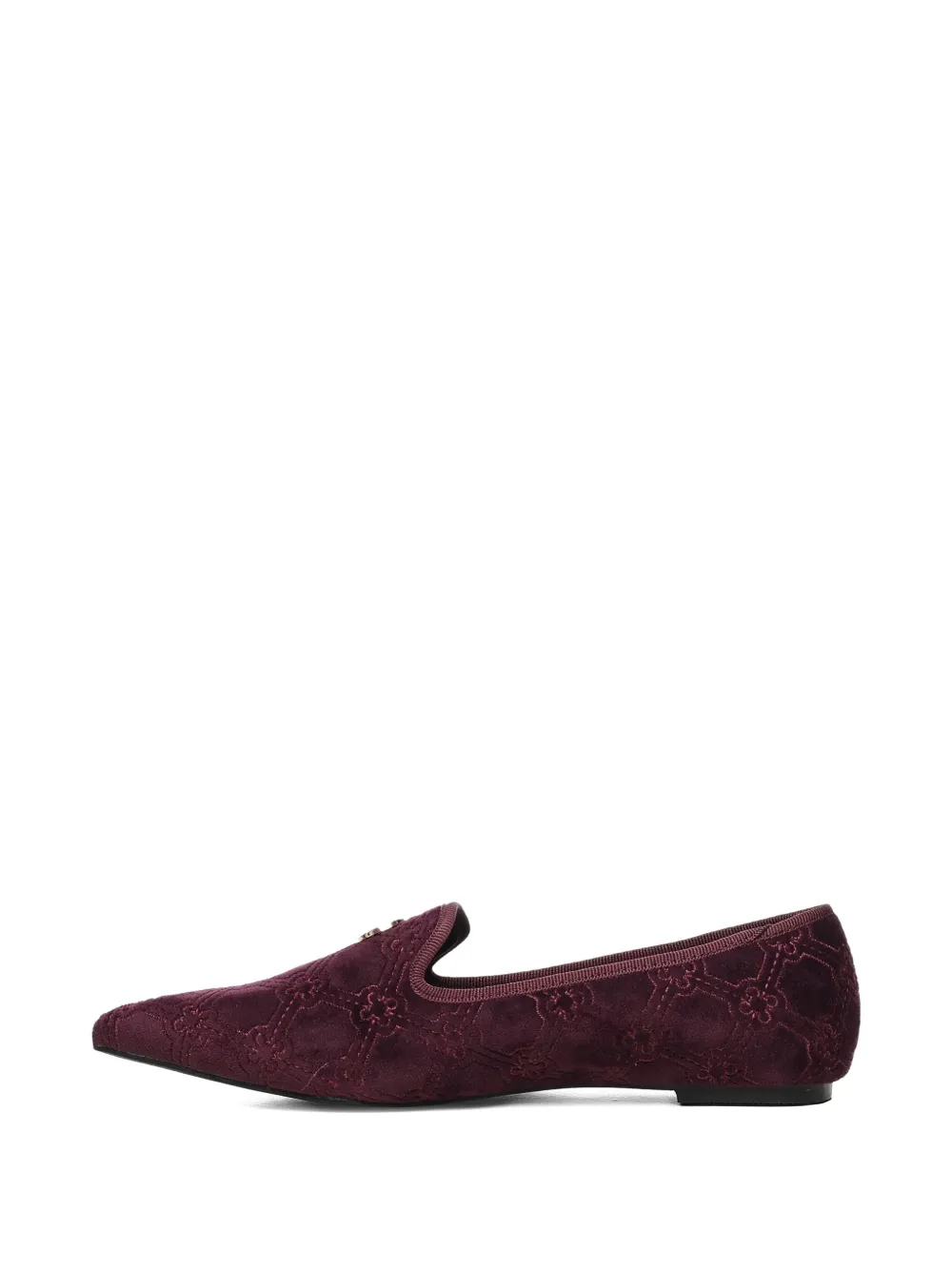 V73 Embellished Loafers In Burgundy