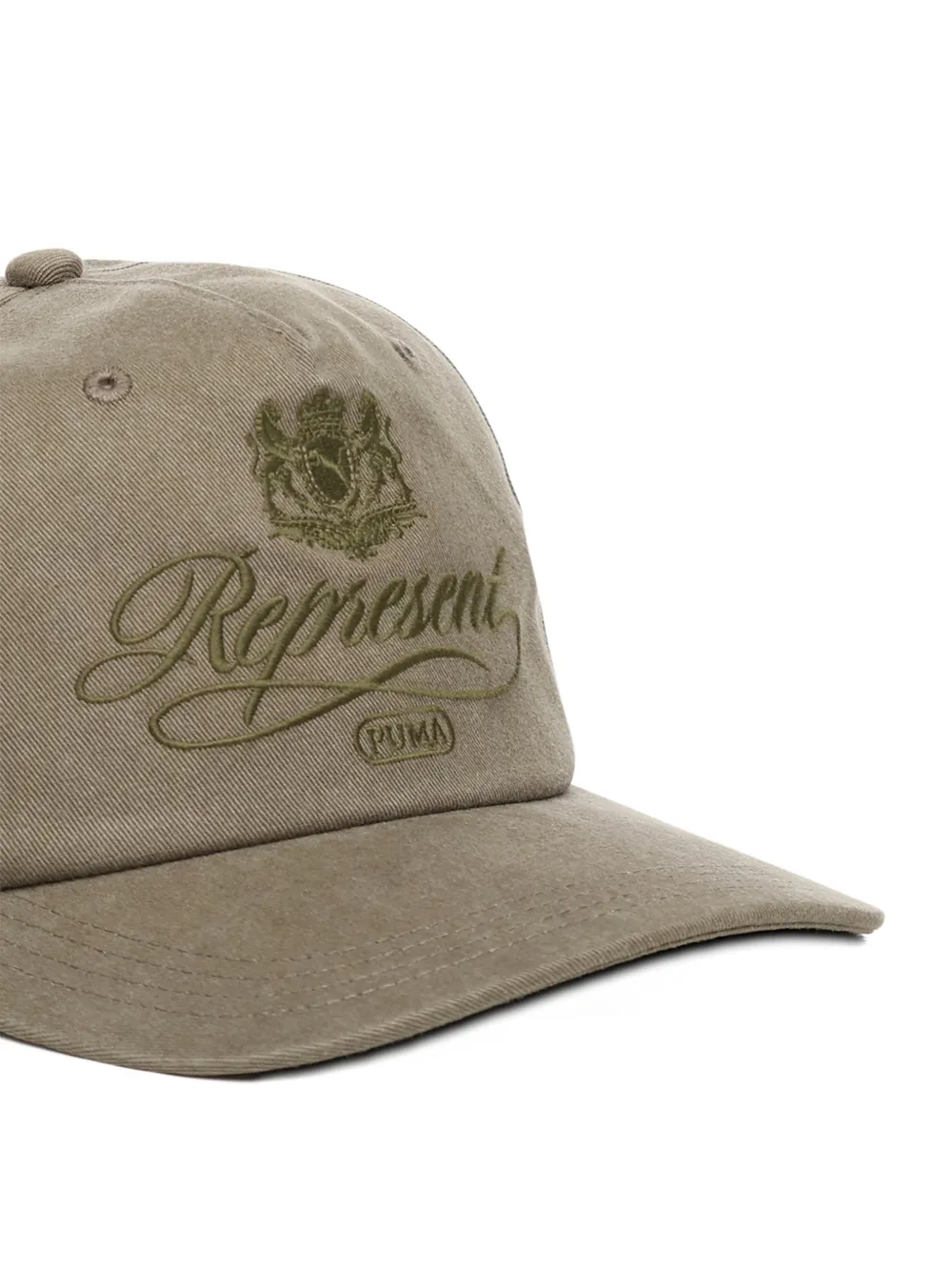 Puma X Represent Logo-embroidered Cap In Brown
