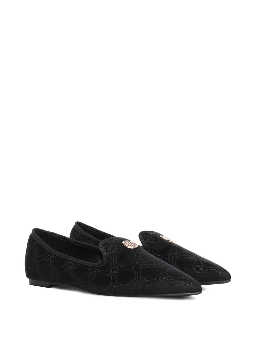 V73 Embellished Loafers In Black